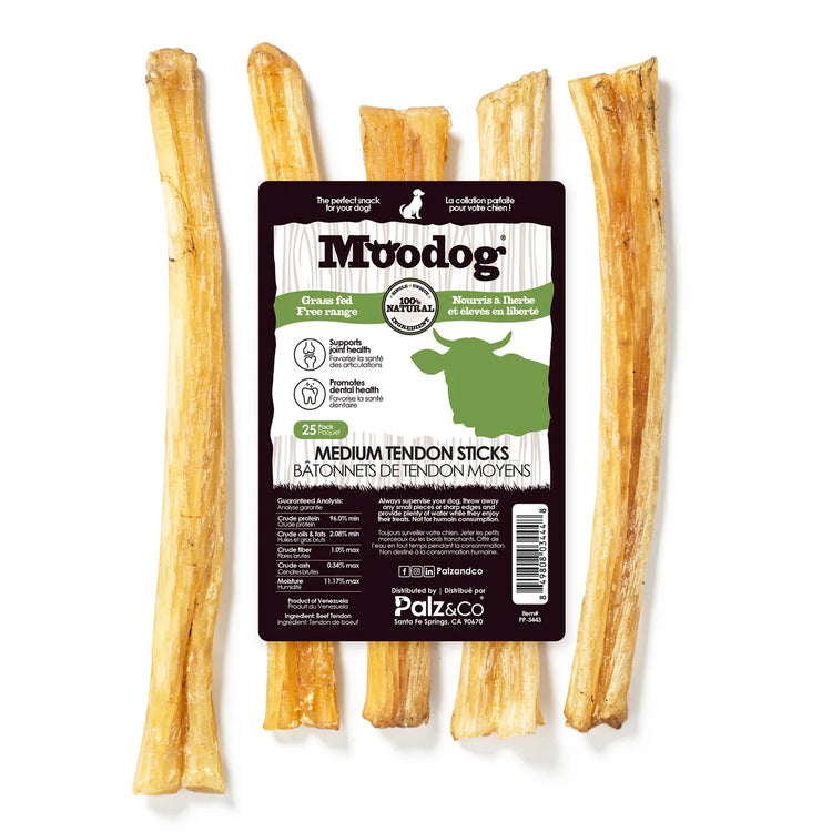 PC MooDog Beef Medium Tendon Stick BULK