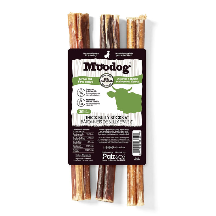 PC MooDog Beef Bully Stick 12" 25pk