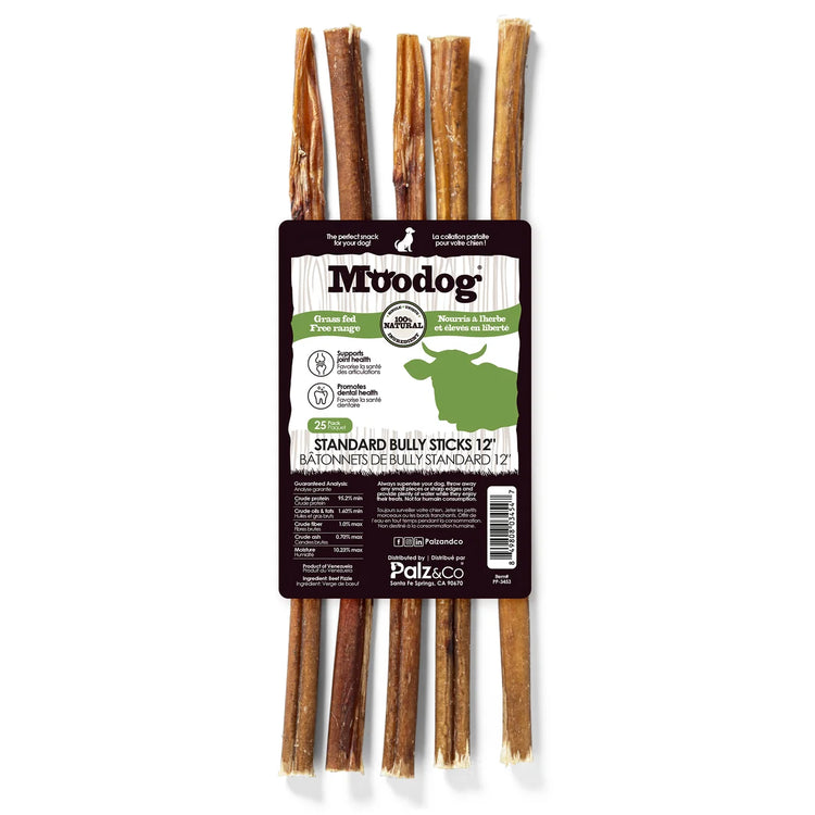 PC MooDog Beef Bully Stick 12" 25pk