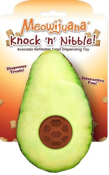 MEOW Toy Knock n Nibble Dispenser Avocado