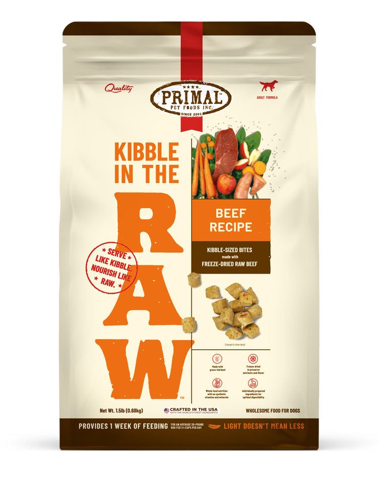 PRIMAL Freeze Dried Kibble in the Raw Beef
