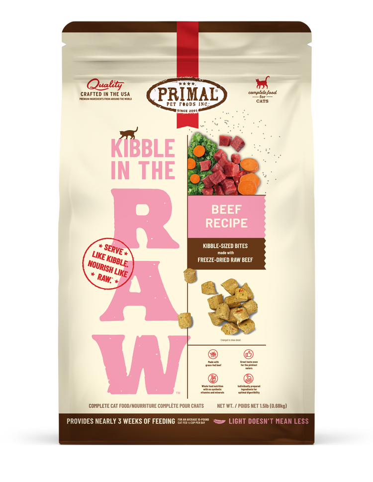 PRIMAL Cat Freeze Dried Kibble in the Raw Beef