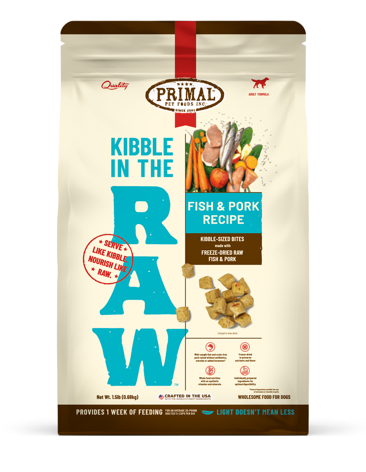 PRIMAL Freeze Dried Kibble in the Raw Fish and Pork
