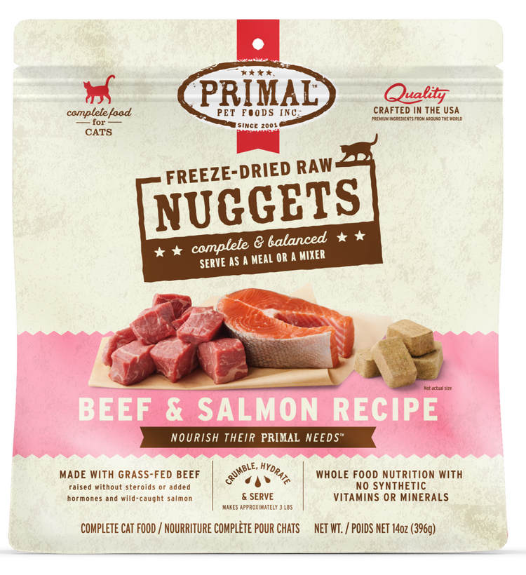 PRIMAL Cat Freeze Dried Beef & Salmon Recipe