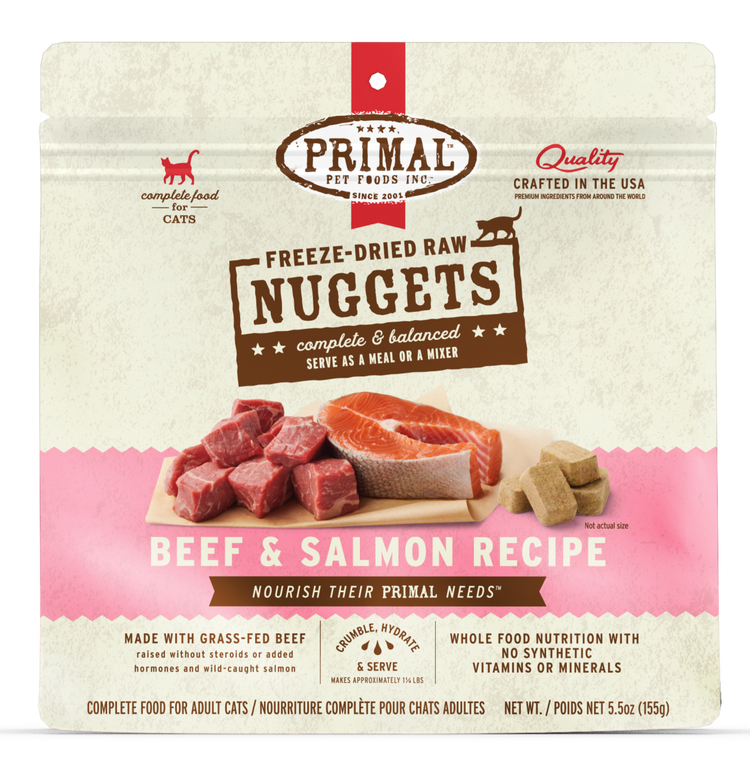 PRIMAL Cat Freeze Dried Beef & Salmon Recipe