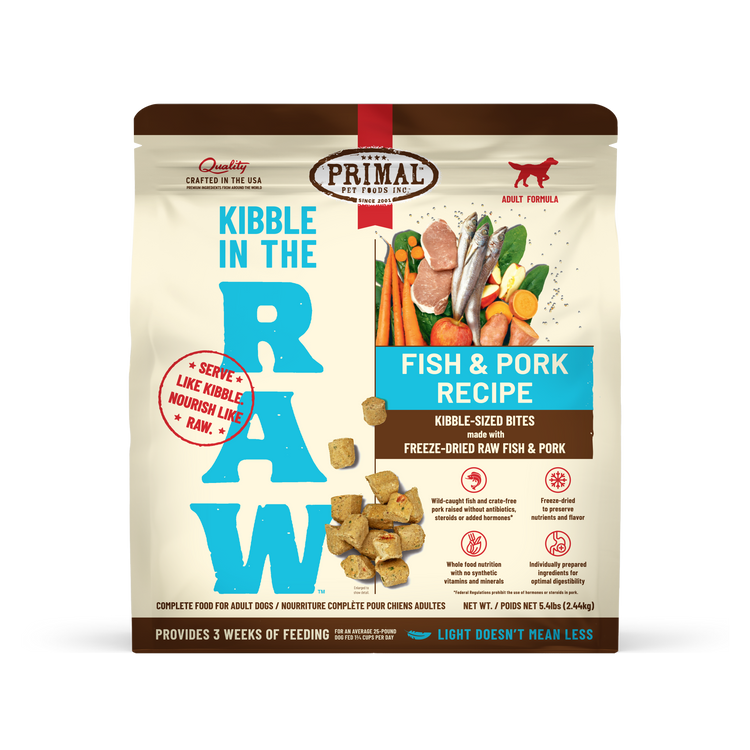 PRIMAL Freeze Dried Kibble in the Raw Fish and Pork