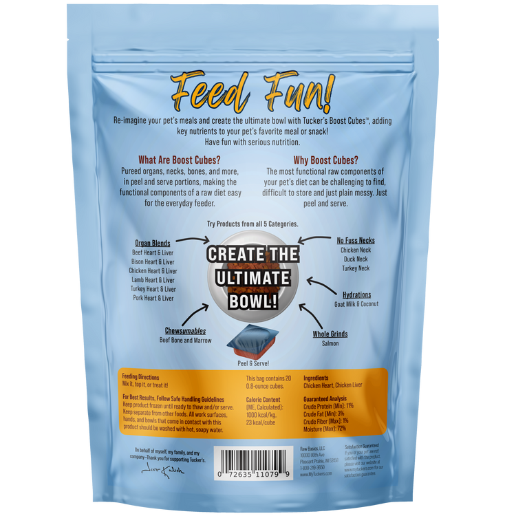 Tucker's Frozen Organ Blend Boost Cubes