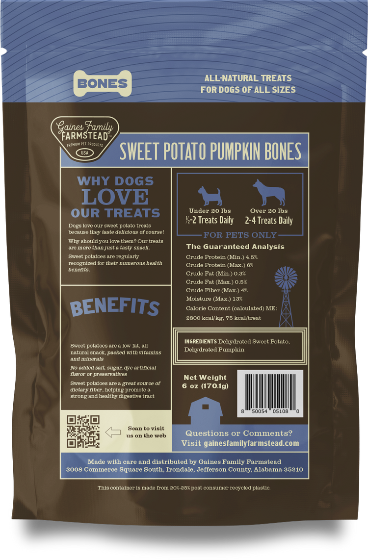 GFF Bones Sweet Potato & Pumpkin (Preorder October Delivery)