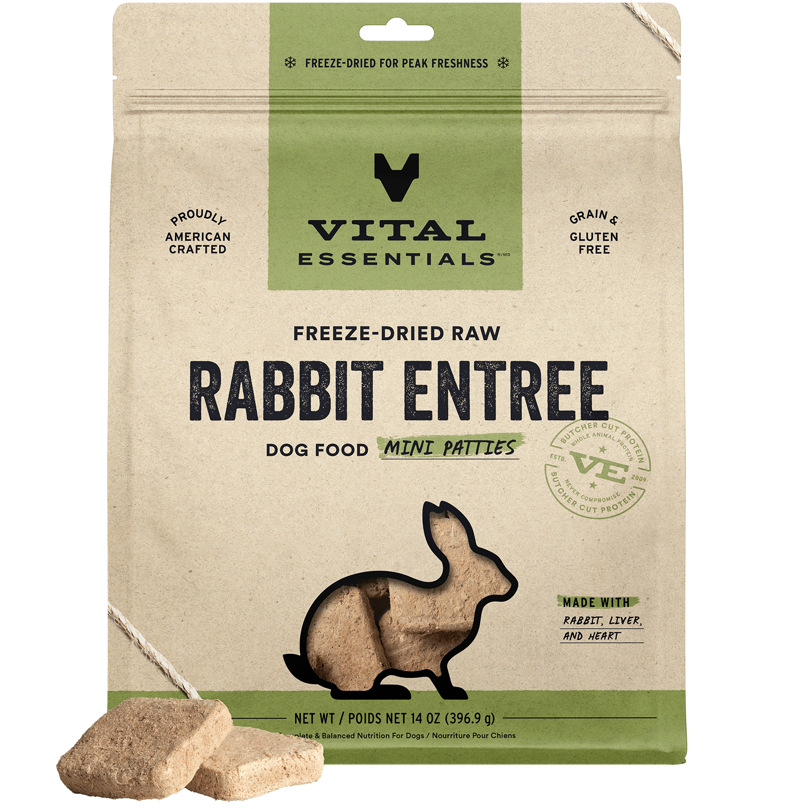 VE Freeze Dried Rabbit Mini Patties