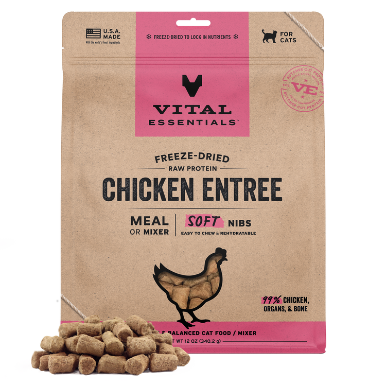 VE Cat Freeze Dried Soft Nibs Chicken 12oz (PRE ORDER JULY DELIVERY)
