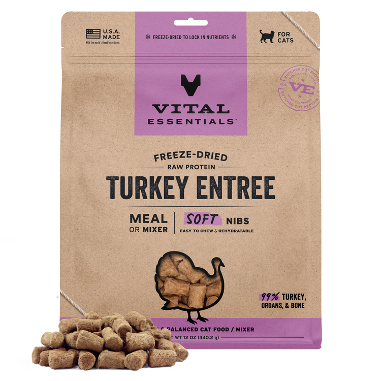 VE Cat Freeze Dried Soft Nibs Turkey 12oz