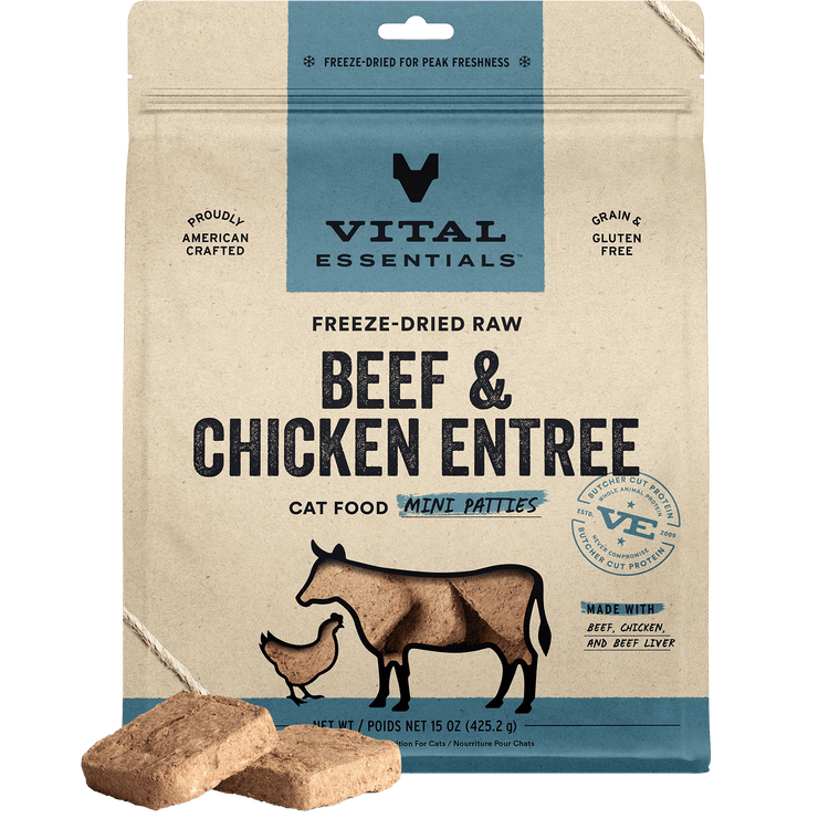 VE Cat Freeze Dried Beef Chicken Mini Patties