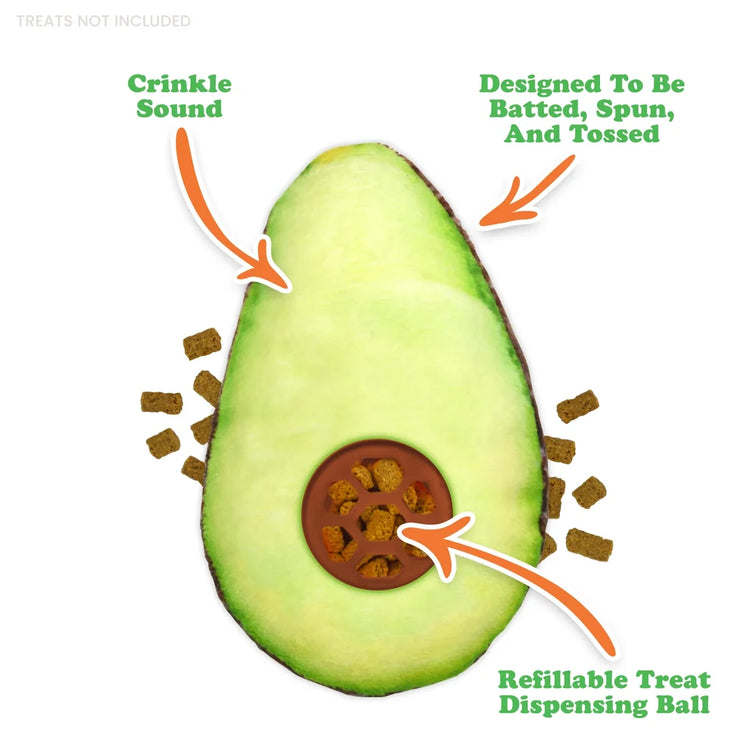 MEOW Toy Knock n Nibble Dispenser Avocado