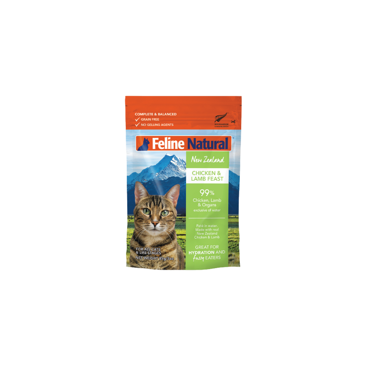 Feline Nat Pouch Chicken & Lamb Feast 3oz 12pk