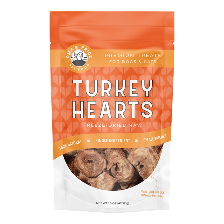 OMA Freeze Dried Turkey Hearts Sliced (Preorder October Delivery)