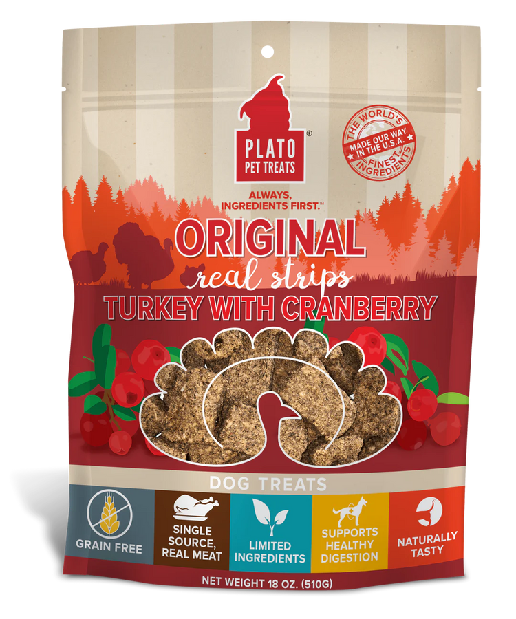 Plato Strips Grain Free Turkey Cranberry (Preorder October Delivery)