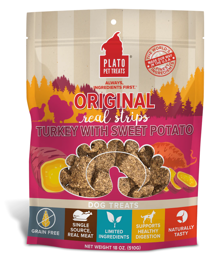 Plato Strips Grain Free Turkey Sweet Potato (Preorder October Delivery)