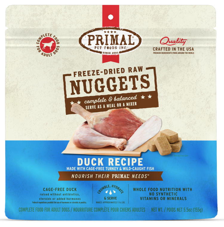 PRIMAL Freeze Dried Nuggets Duck+ (Preorder October Delivery)