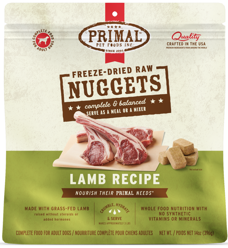 PRIMAL Freeze Dried Nuggets Lamb (Preorder October Delivery)