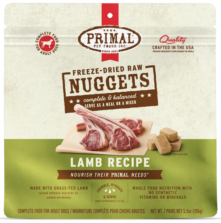 PRIMAL Freeze Dried Nuggets Lamb (Preorder October Delivery)