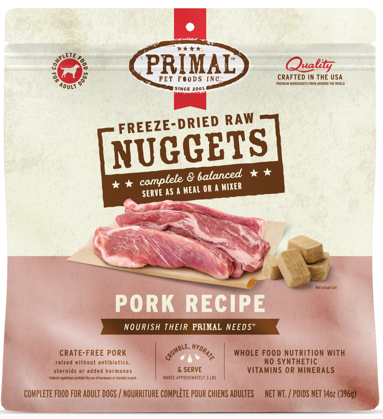 PRIMAL Freeze Dried Nuggets Pork (Preorder October Delivery)