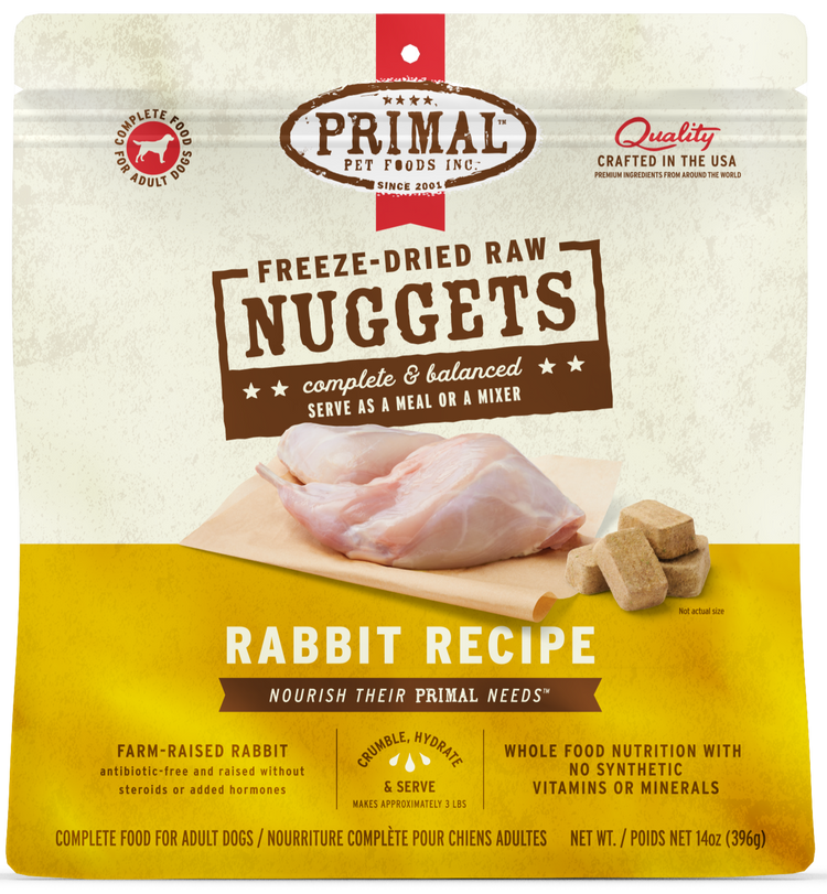 PRIMAL Freeze Dried Nuggets Rabbit (Preorder October Delivery)