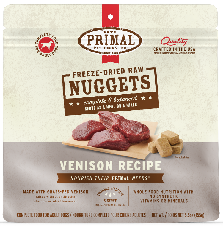 PRIMAL Freeze Dried Nuggets Venison (Preorder October Delivery)