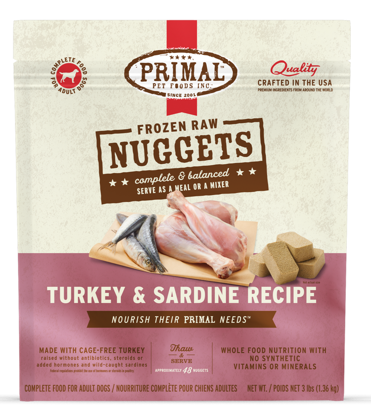 PRIMAL Frozen Turkey & Sardine Recipe (PRE ORDER JULY DELIVERY)