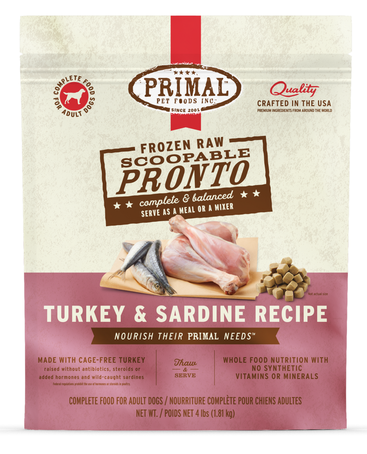 PRIMAL Frozen Turkey & Sardine Recipe (PRE ORDER JULY DELIVERY)