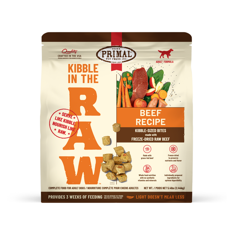 PRIMAL Freeze Dried Kibble in the Raw Beef