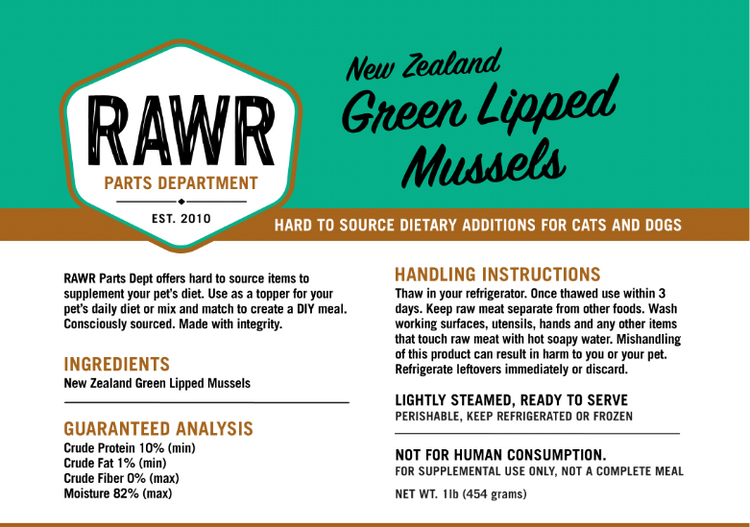 RAWR Green Lipped Mussels 1#