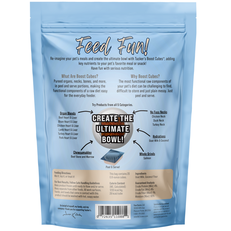 Tucker's Frozen Goat Milk Boost Cube