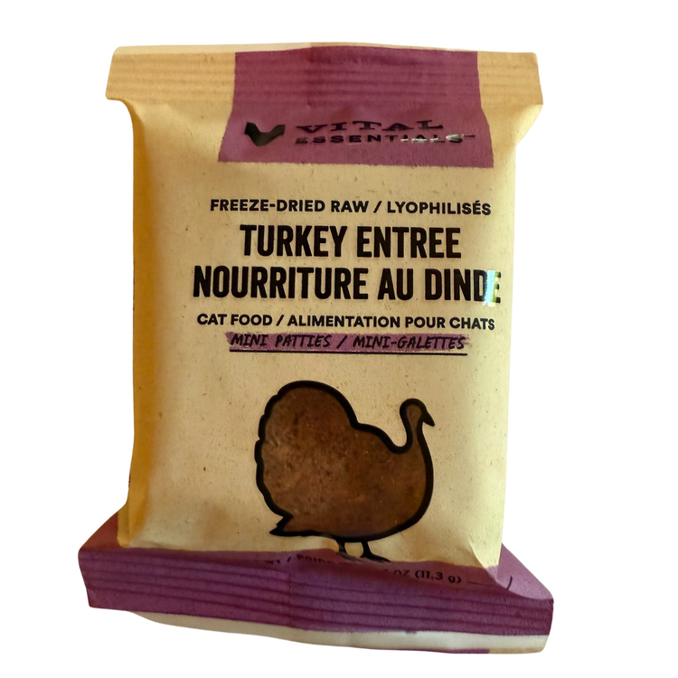 Vital Essentials Cat Freeze Dried Turkey Mini Patties (Sample)