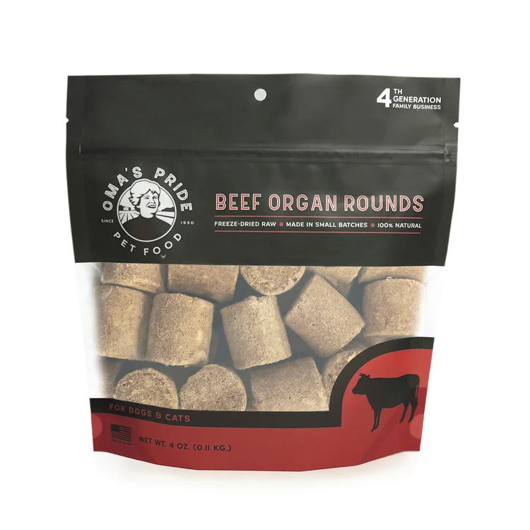 OMA Freeze Dried Beef Organ Rounds