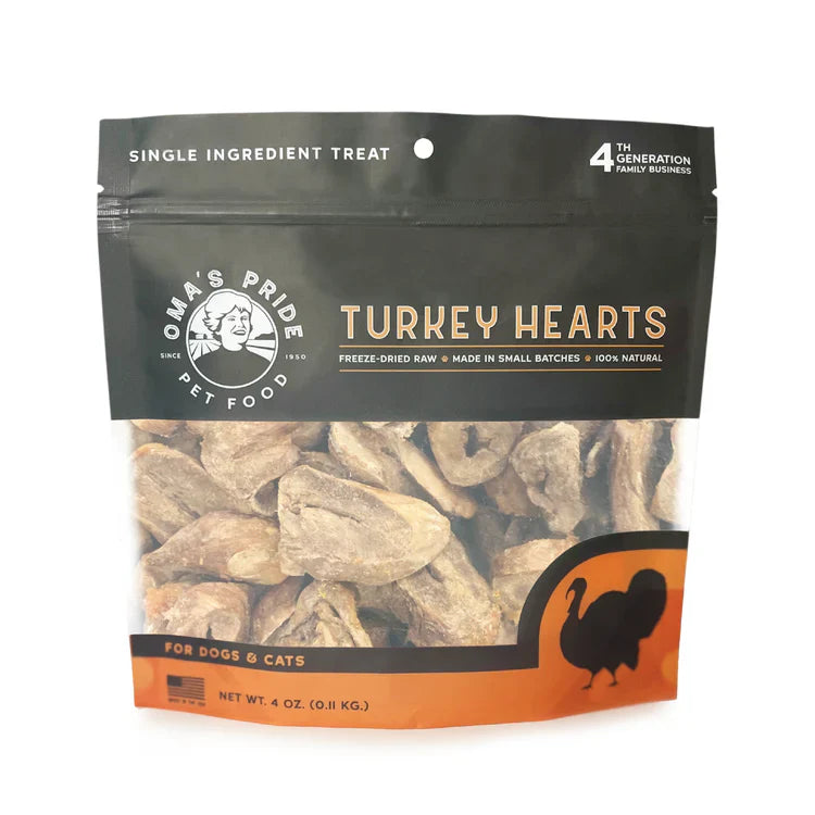 OMA Freeze Dried Turkey Hearts (Preorder October Delivery)