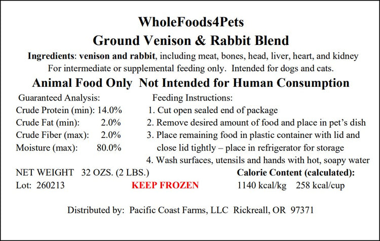 WFP Ground Venison & Rabbit